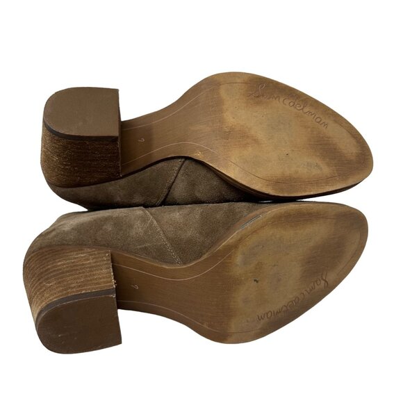 Sam Edelman Macon Bootie Size 7 Brown Suede Leather Side Zipper Ankle Boot - Picture 6 of 8